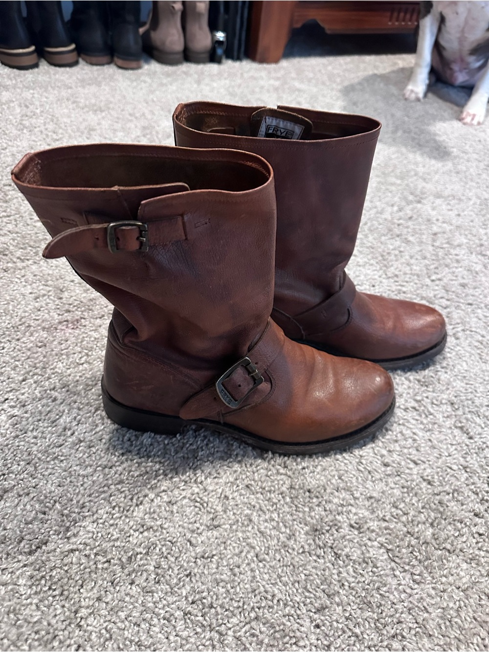 Frye Victoria Engineer distressed boots, like new